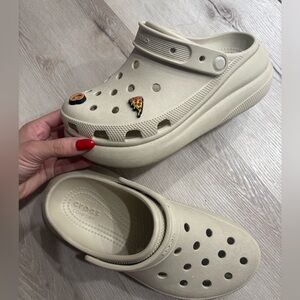 Nude platform crocs